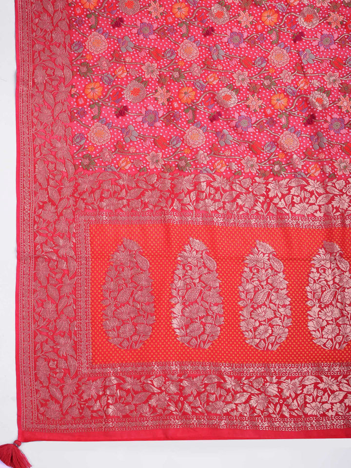 Rani Georgette Woven Saree