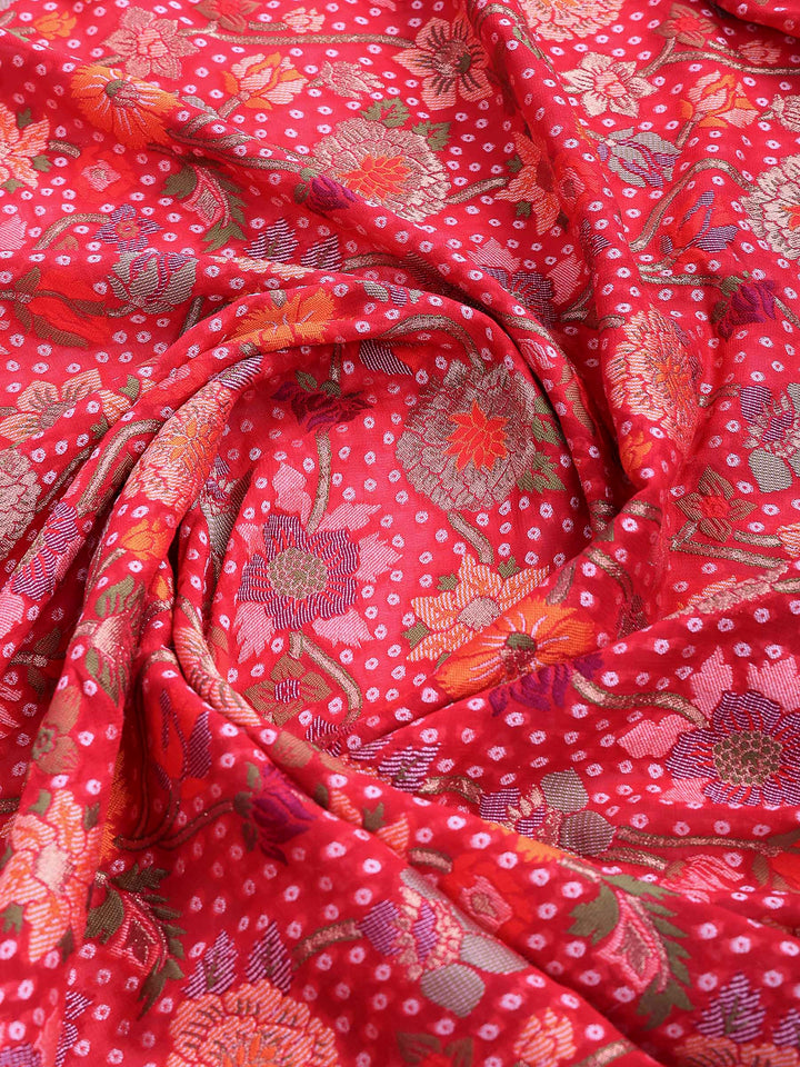 Rani Georgette Woven Saree