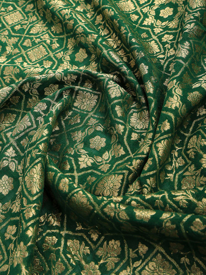 Bottle Green Georgette Plain Saree