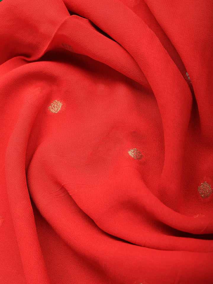 Bottle Green Georgette Plain Saree