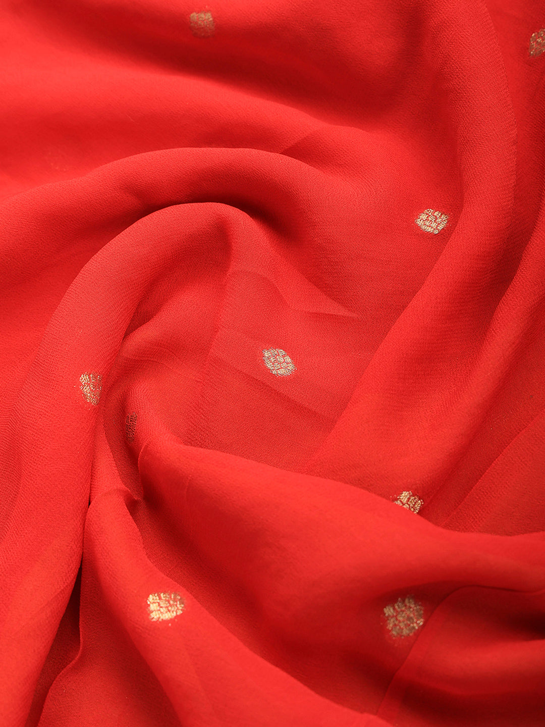 Mustard Georgette Plain Saree