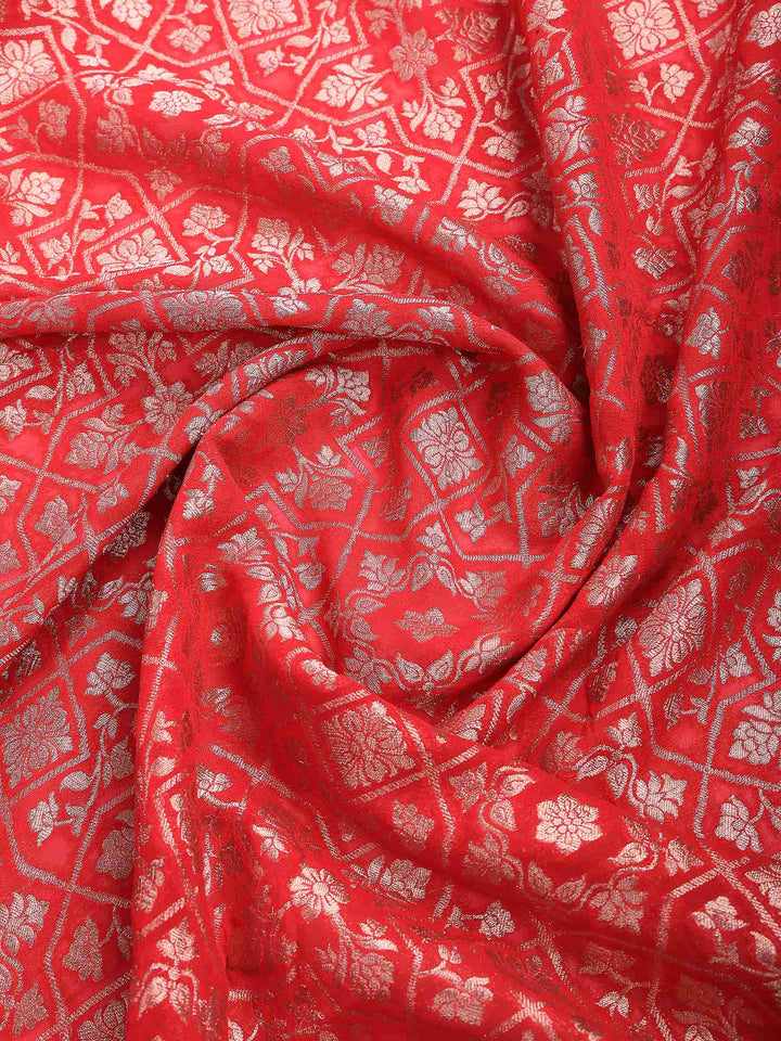 Red Georgette Plain Saree