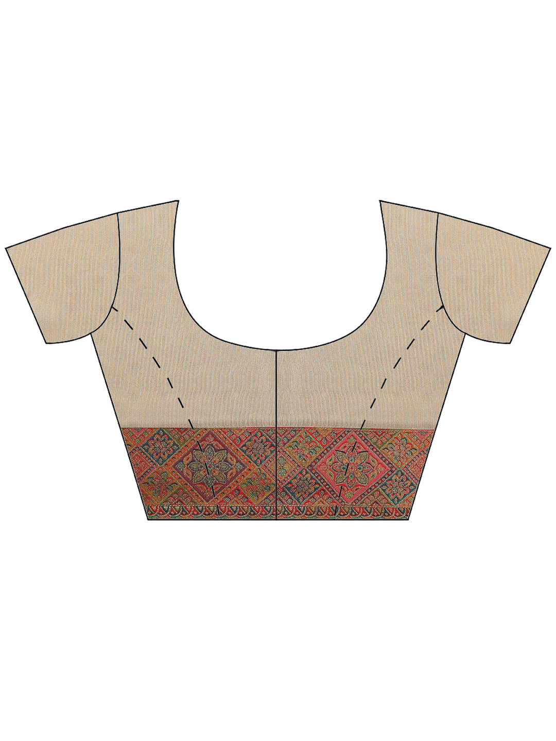 Beige Satin Woven Saree