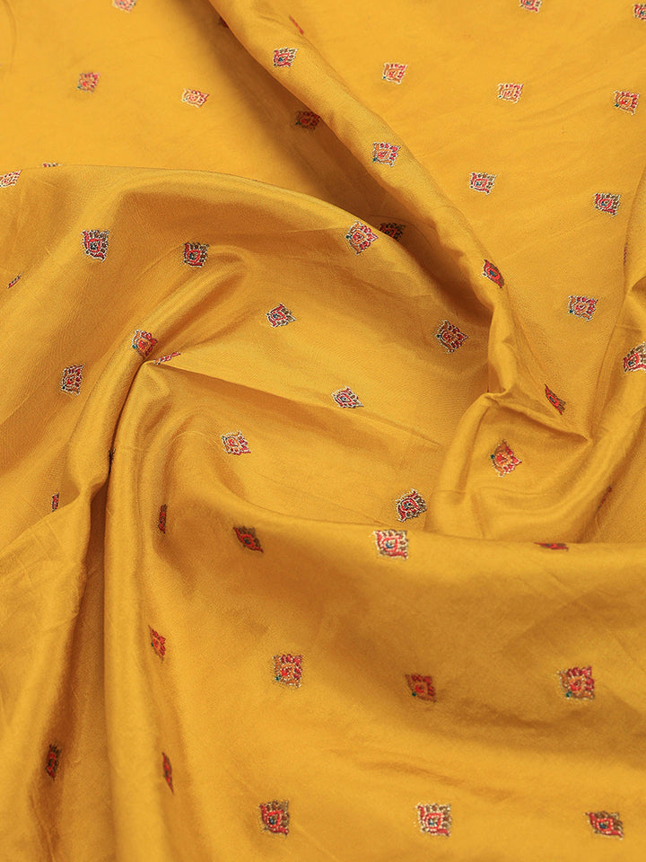 Mustard Dola Silk Woven Saree