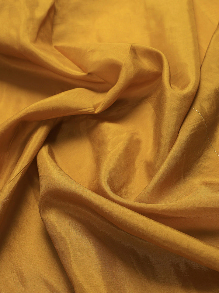Mustard Dola Silk Woven Saree