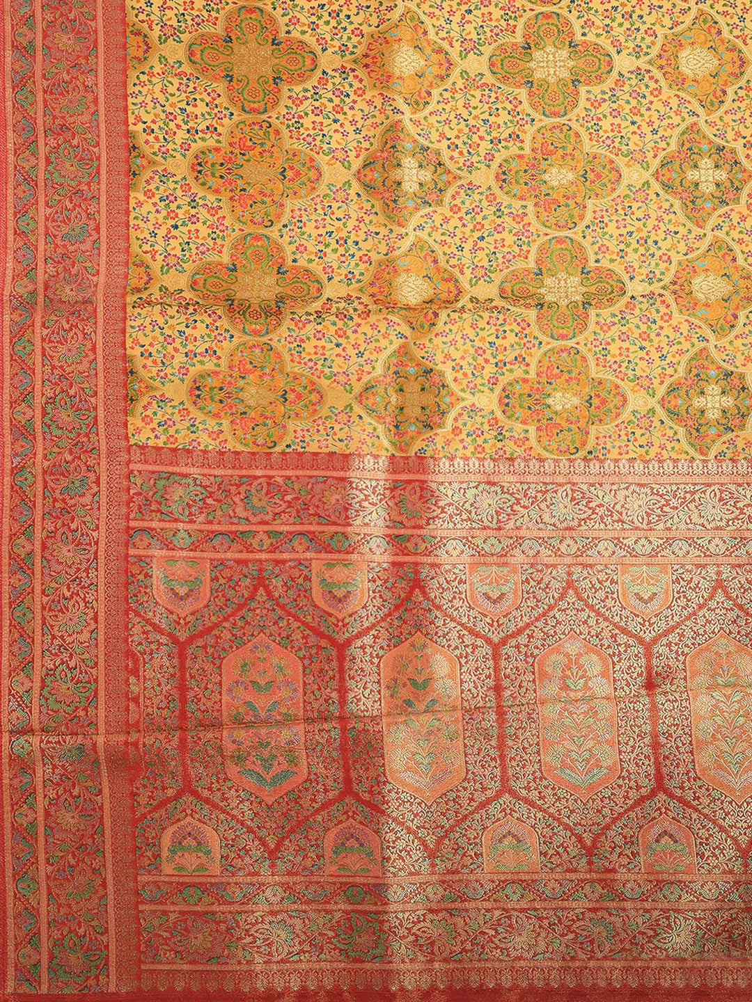 Mustard Tissue Plain Saree