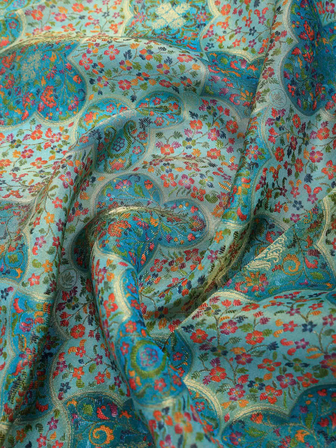 Sea Green Tissue Plain Saree