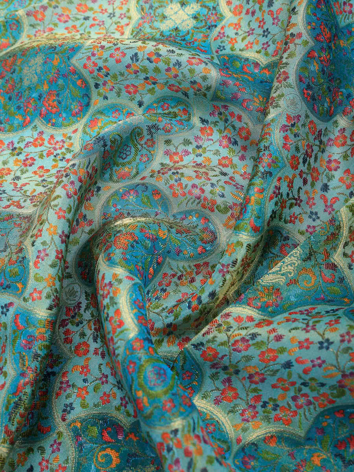 Sea Green Tissue Plain Saree