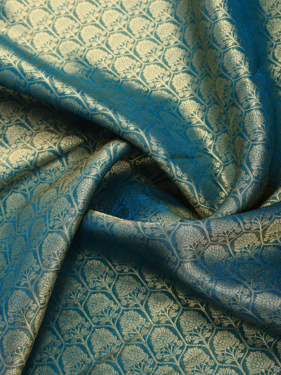 Sea Green Tissue Plain Saree