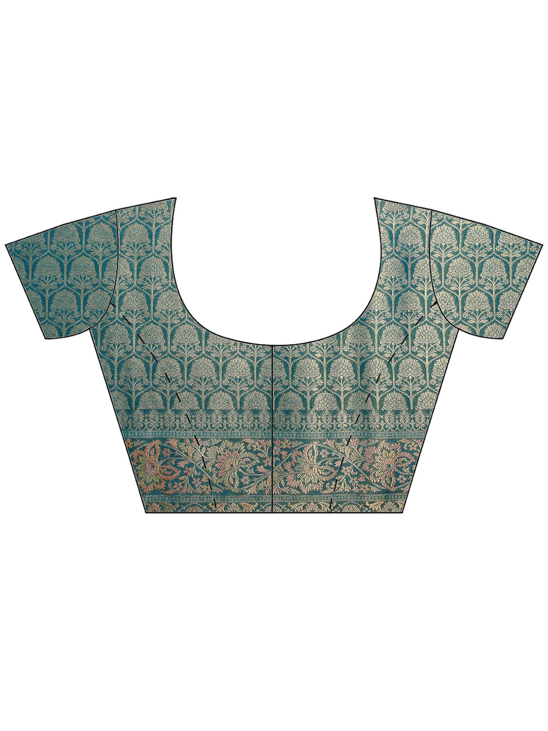 Sea Green Tissue Plain Saree