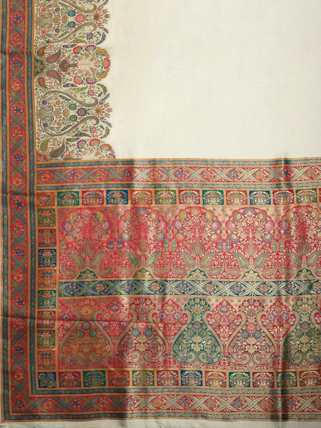Beige Dola Silk Woven Saree