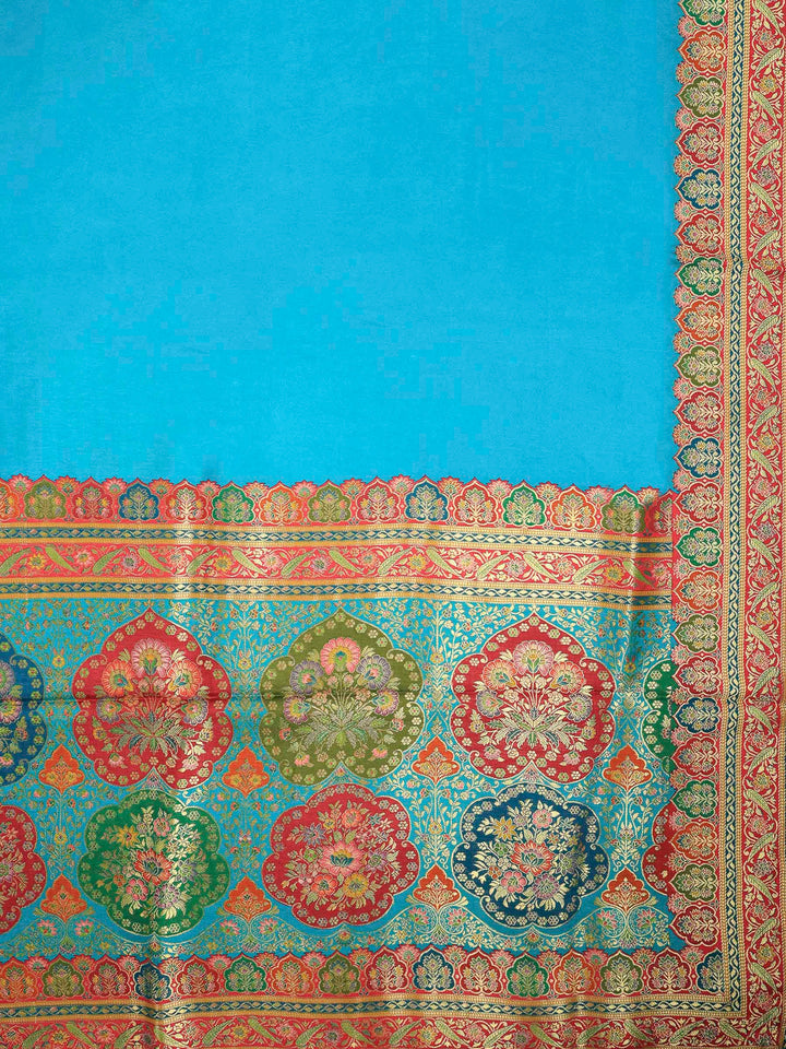 Firozee Dola Silk Woven Saree