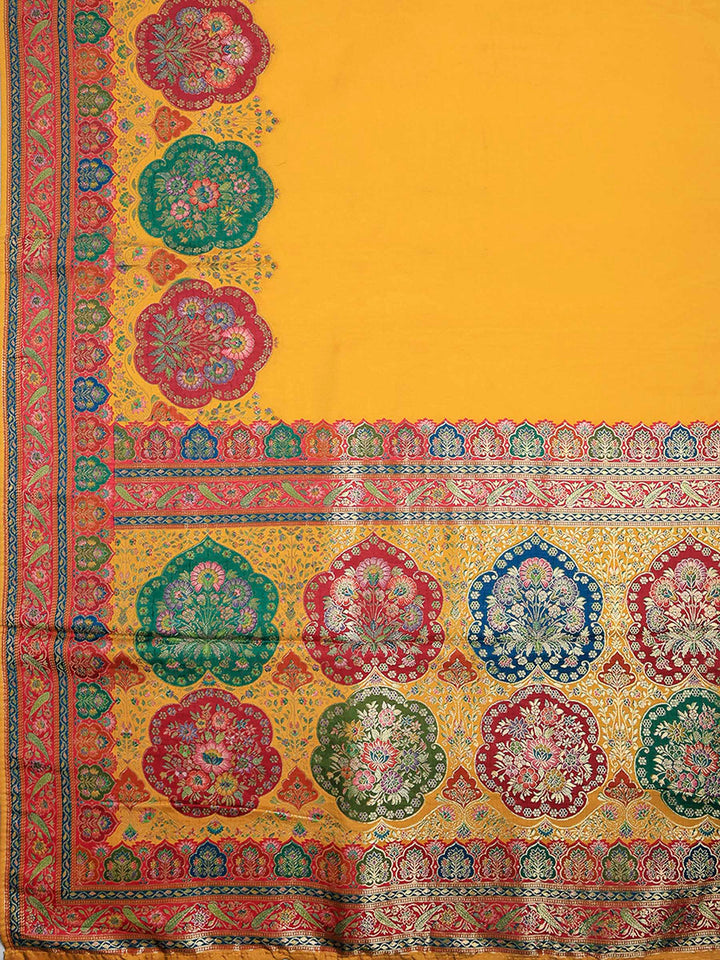 Mustard Dola Silk Woven Saree