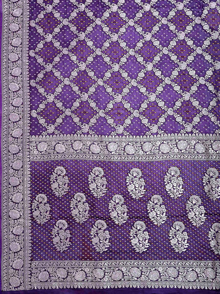 Purple Georgette Plain Saree