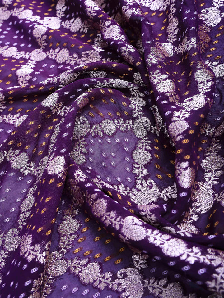 Purple Georgette Plain Saree