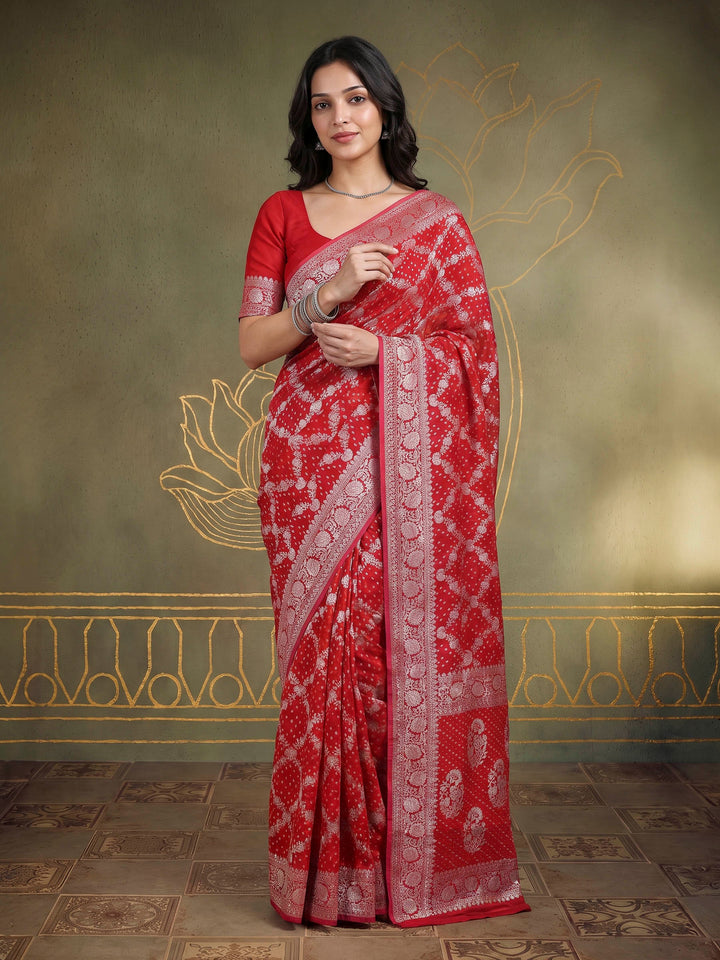 Rani Georgette Plain Saree
