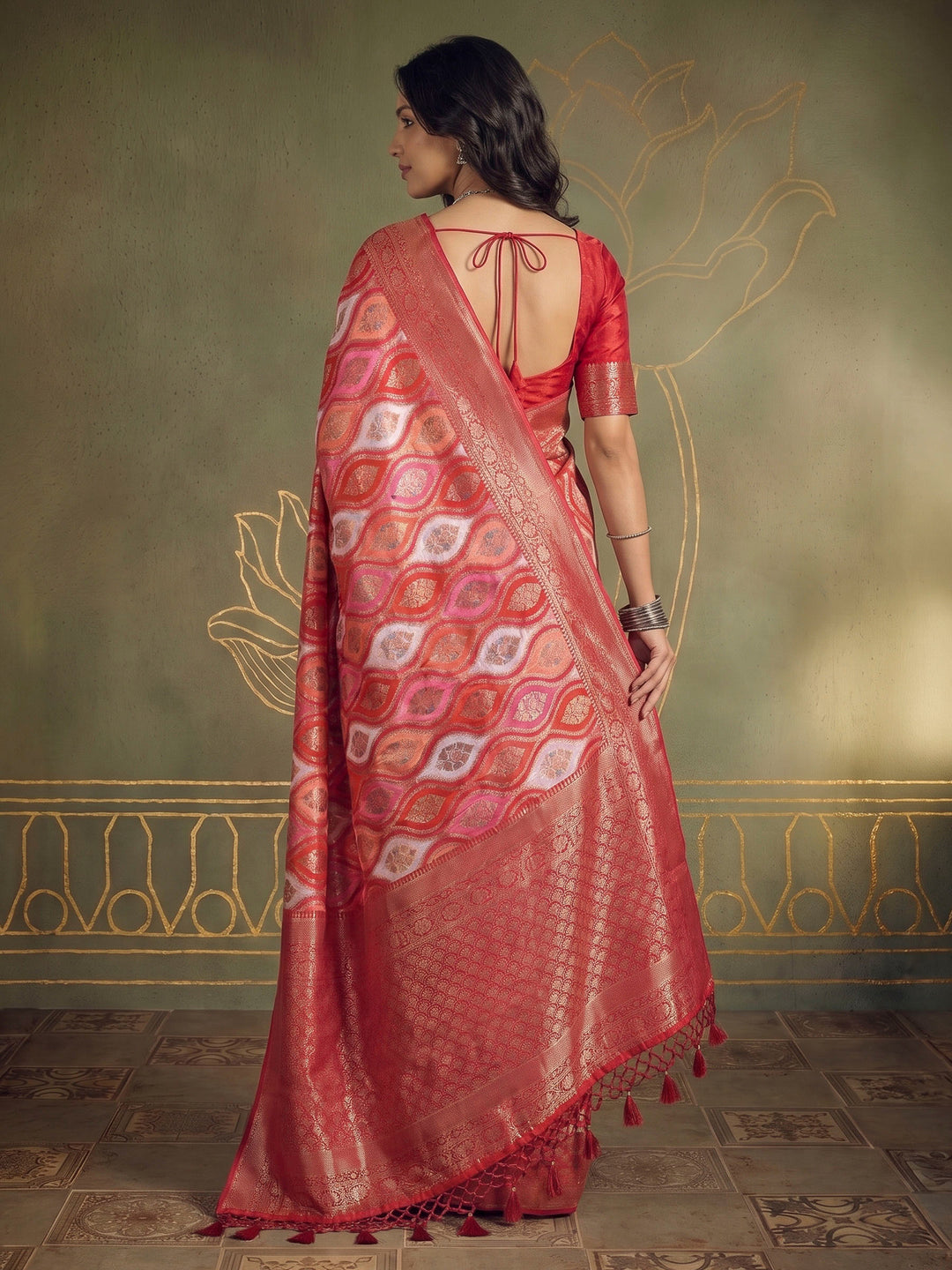 Rani Georgette Plain Saree