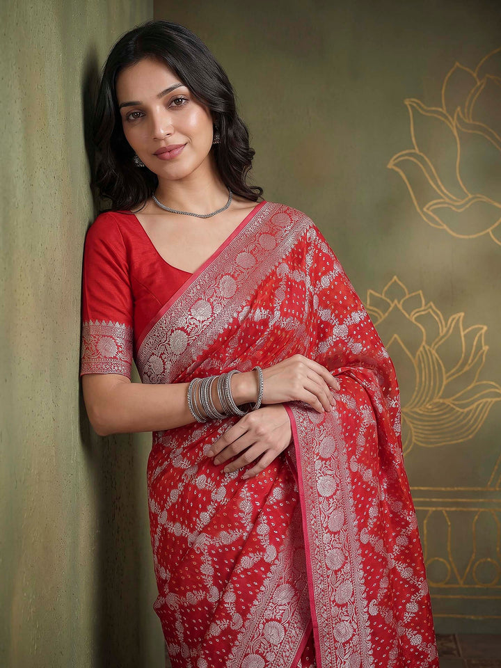 Rani Georgette Plain Saree