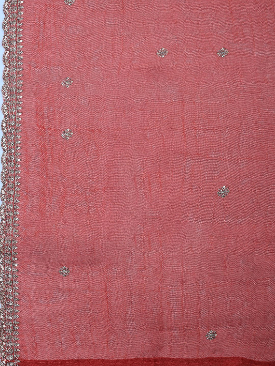 Coral Tissue Printed Unstitched Dress Material