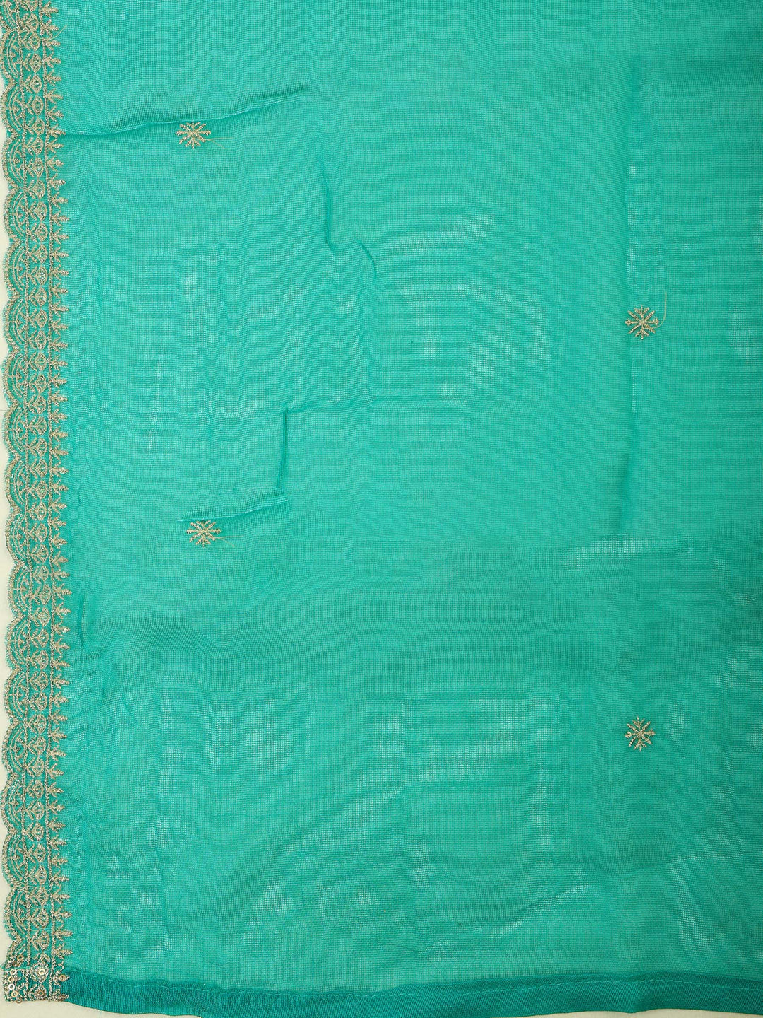 Green Tissue Printed Unstitched Dress Material