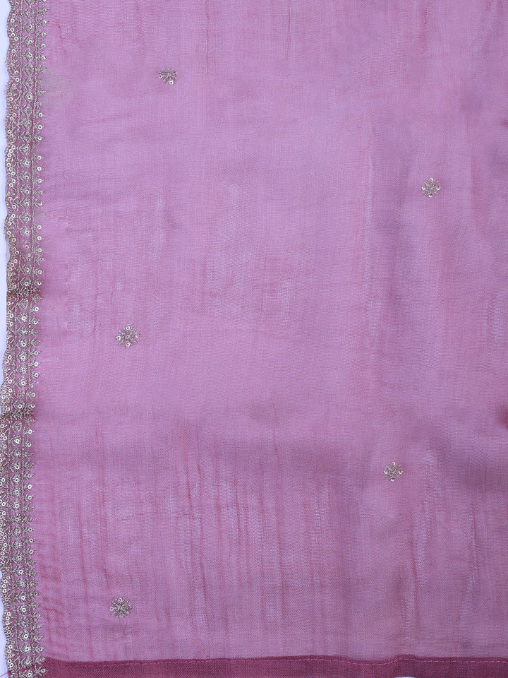 Mauve Tissue Printed Unstitched Dress Material