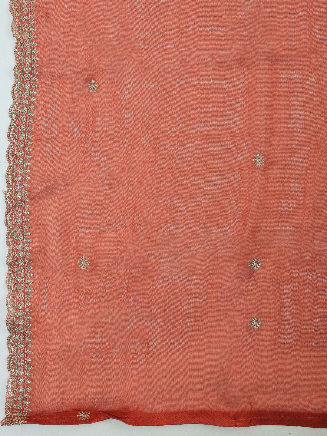 Rust Tissue Printed Unstitched Dress Material