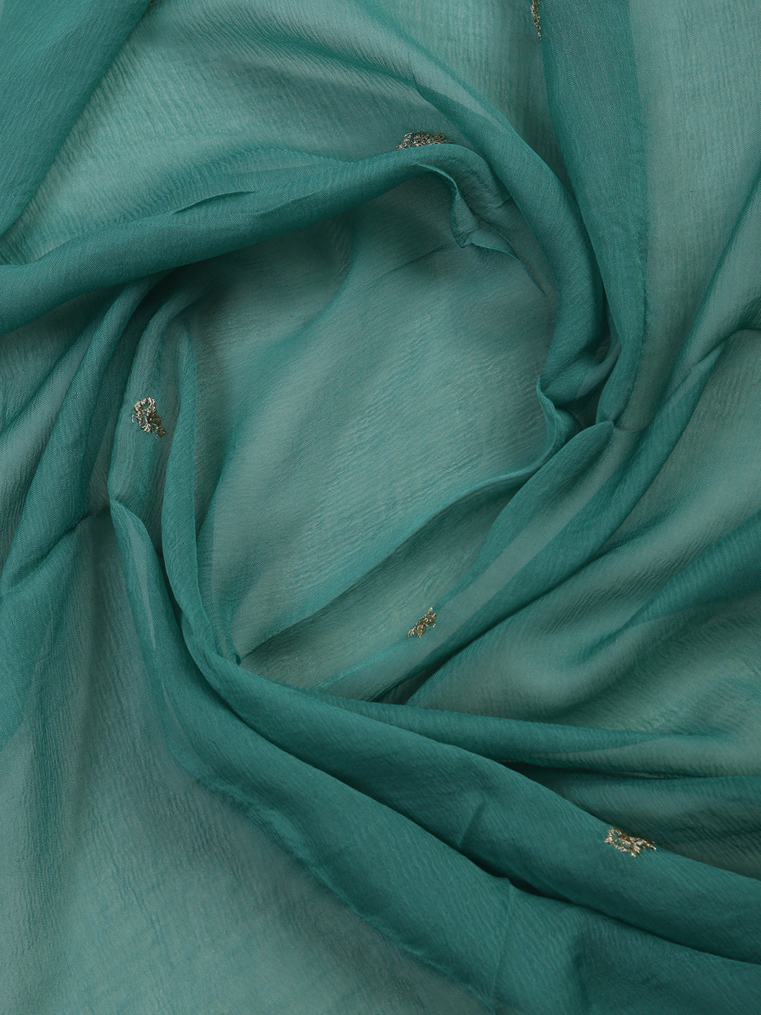 Green Tissue Printed Unstitched Dress Material