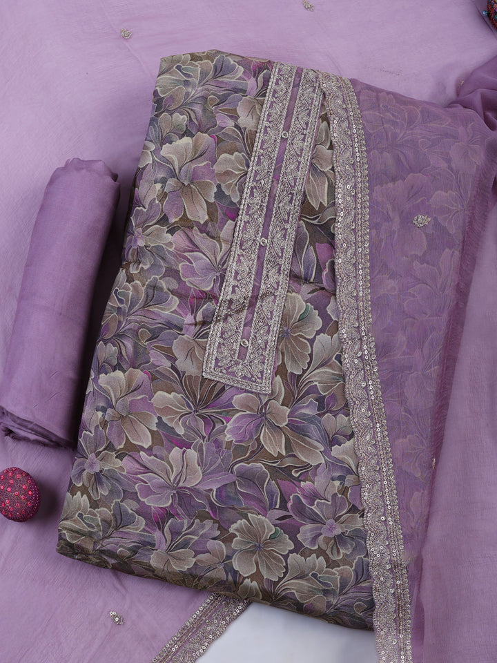 Hyacinth Tissue Printed Unstitched Dress Material