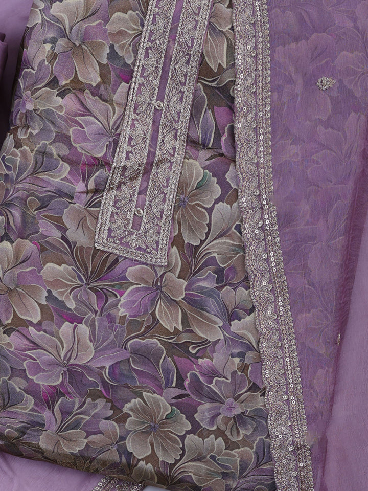 Hyacinth Tissue Printed Unstitched Dress Material