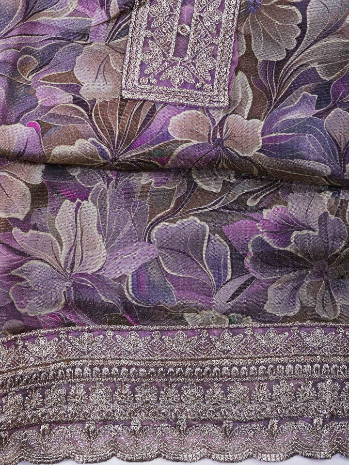 Hyacinth Tissue Printed Unstitched Dress Material