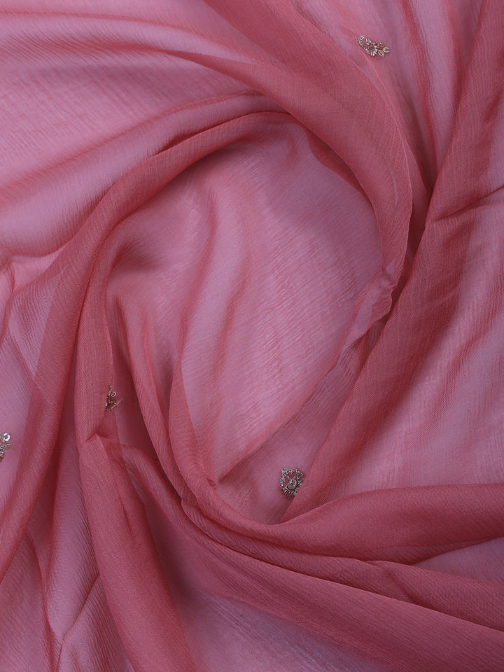 Pink Tissue Printed Unstitched Dress Material