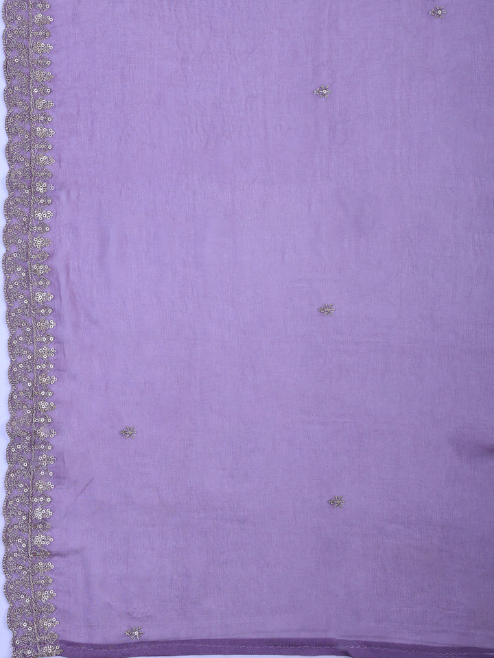 Mauve Tissue Printed Unstitched Dress Material
