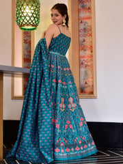 Printed Cotton Anarkali Suit Set With Dupatta