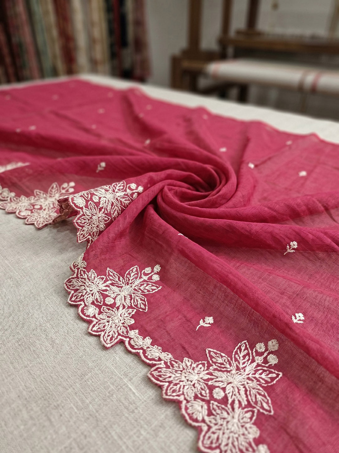 Red Art Silk Printed Anarkali Suit Set