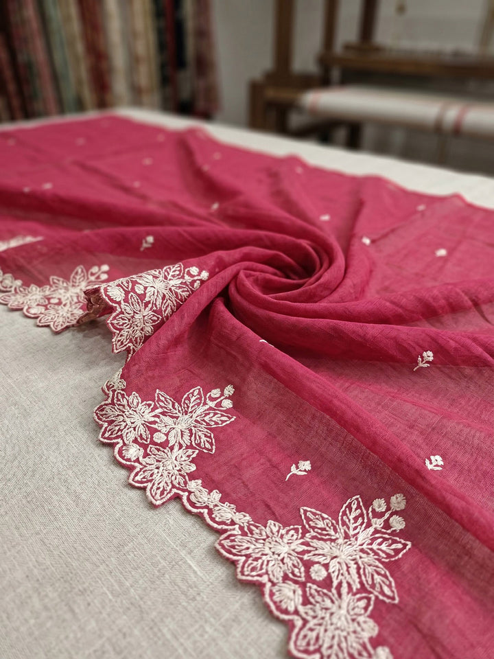 Red Art Silk Printed Anarkali Suit Set