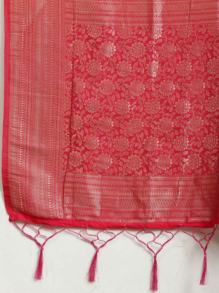 Polka Dot Woven Booti Crepe Saree