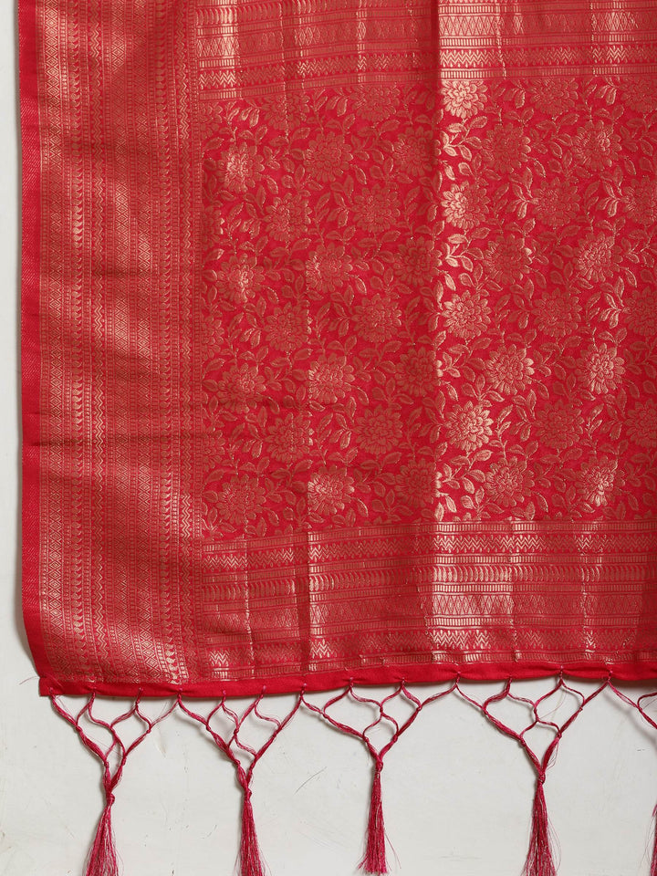 Polka Dot Woven Booti Crepe Saree