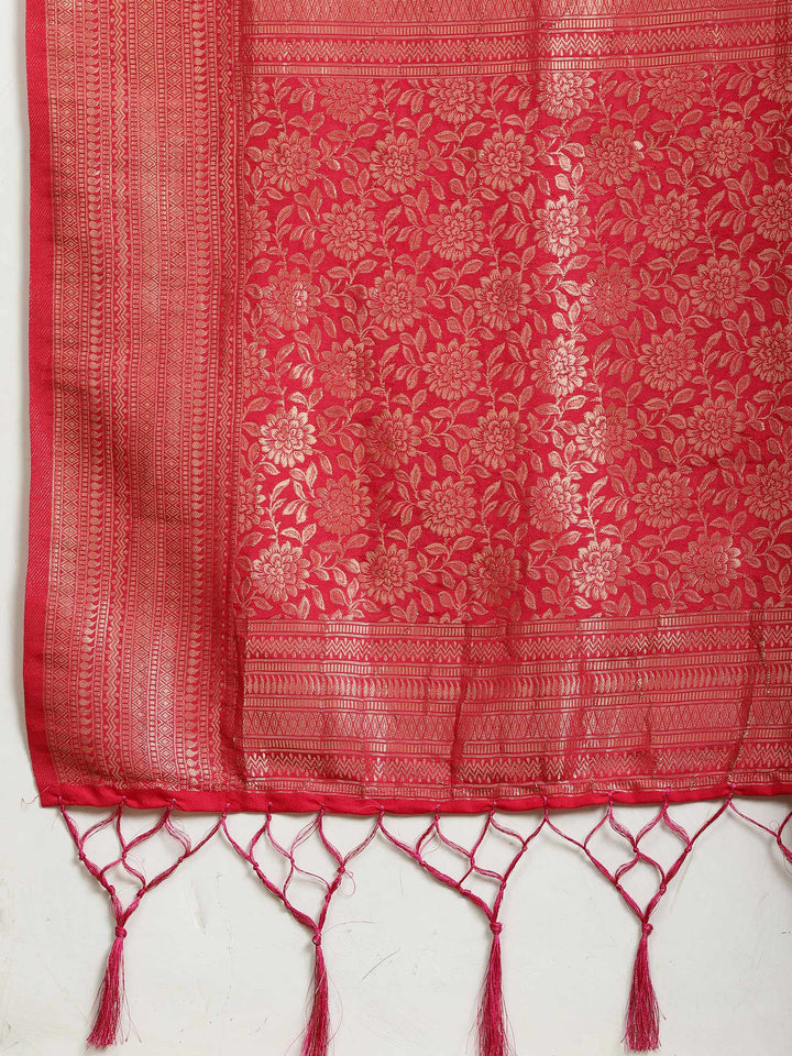 Polka Dot Woven Booti Crepe Saree