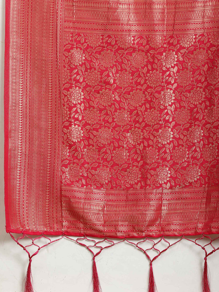 Polka Dot Woven Booti Crepe Saree