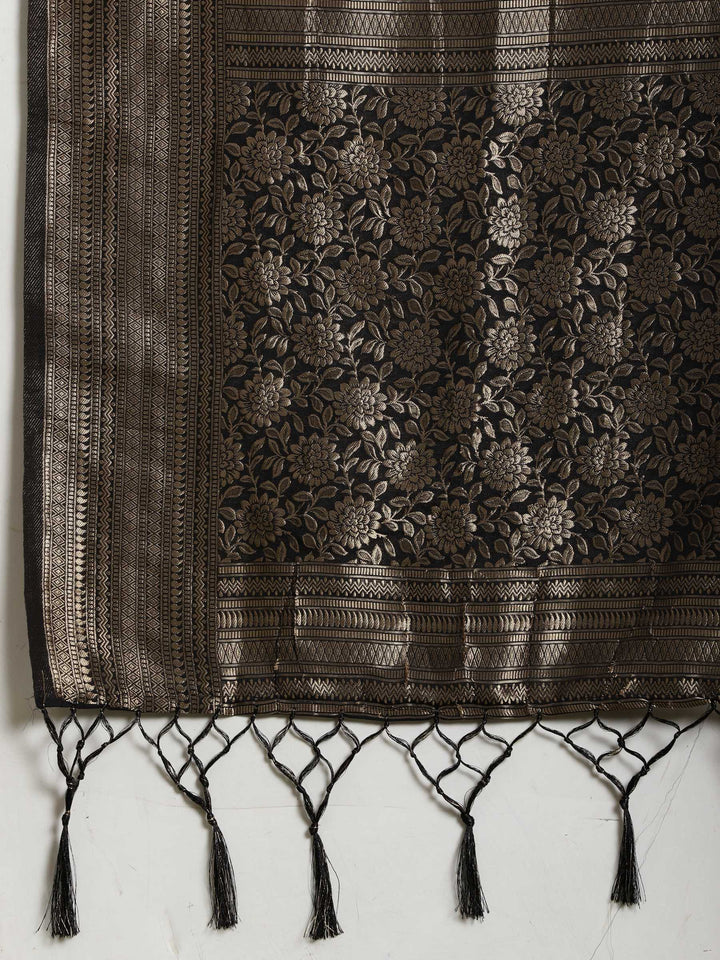 Polka Dot Woven Booti Crepe Saree
