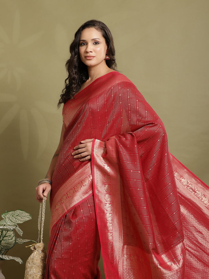 Plain Crepe Saree