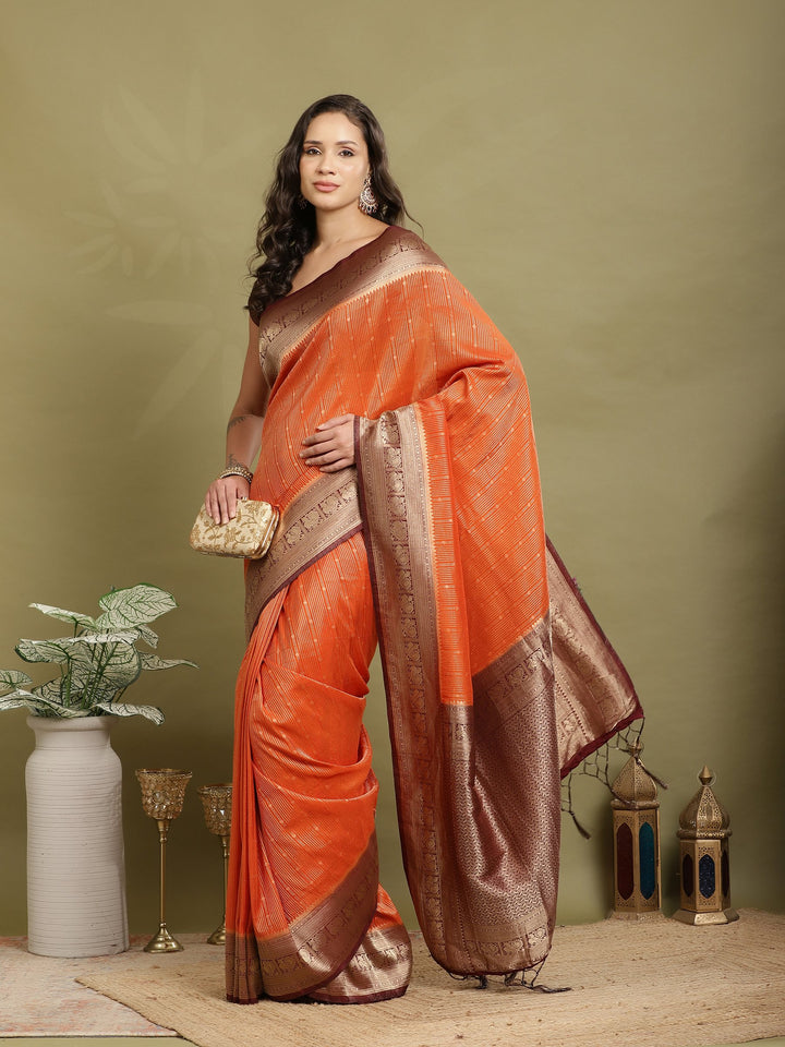 Plain Crepe Saree