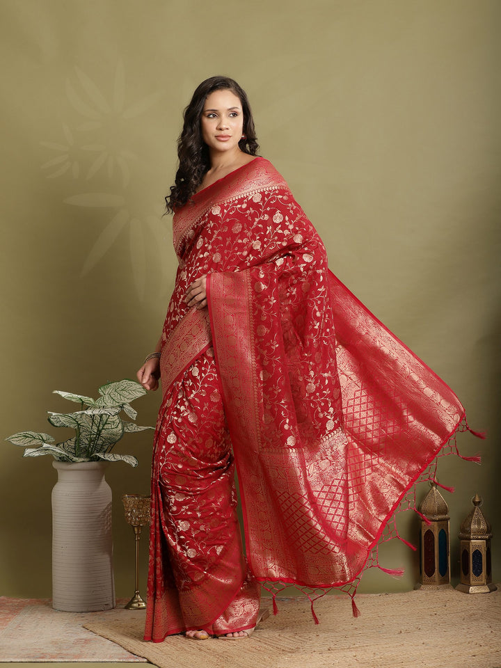 Plain Crepe Saree