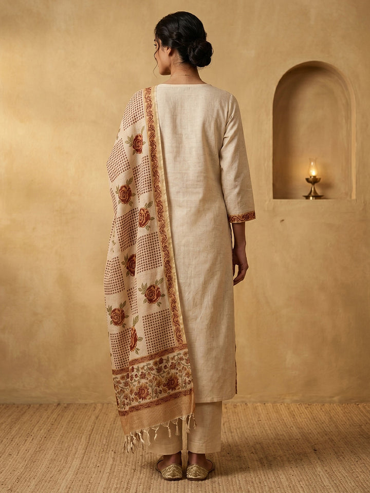 Printed Cotton Blend Kurta With Pant