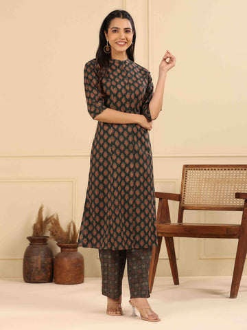 Printed Cotton Kurta Set