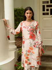 Floral Printed Crepe Kurta With Pants