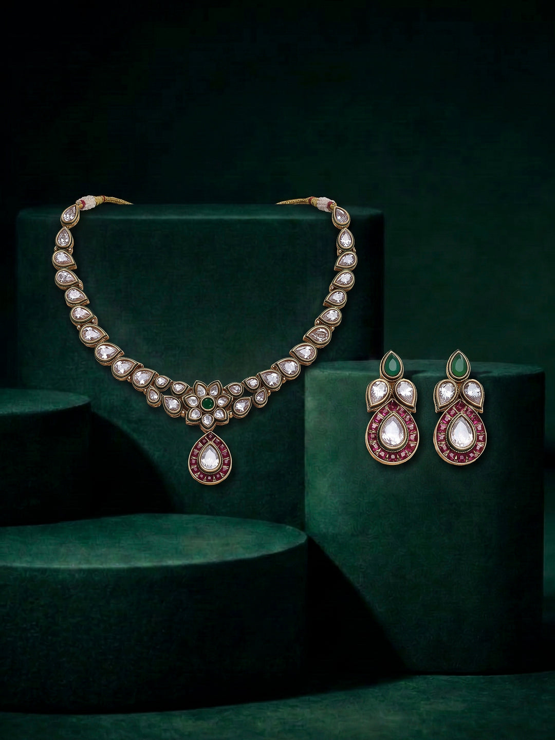 Gold-Multi Imitation Jewelry-Set