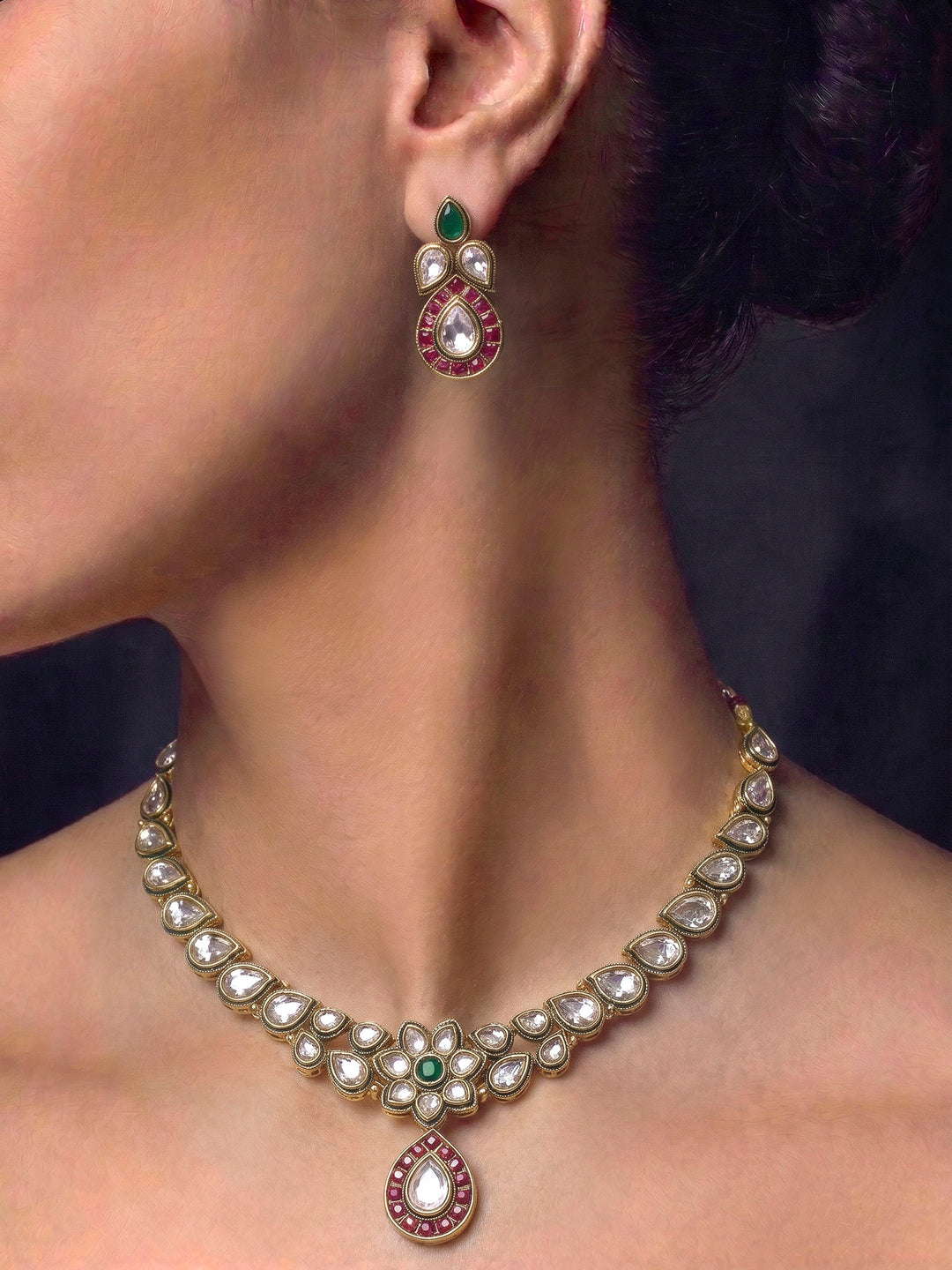 Gold-Multi Imitation Jewelry-Set