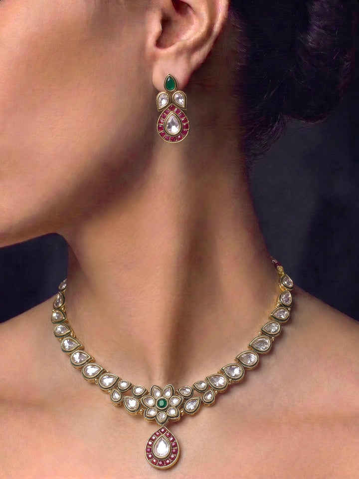 Gold-Multi Imitation Jewelry-Set
