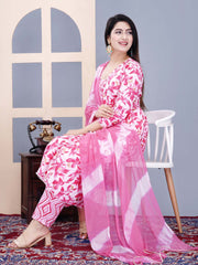 Printed Cotton Suit Set With Dupatta